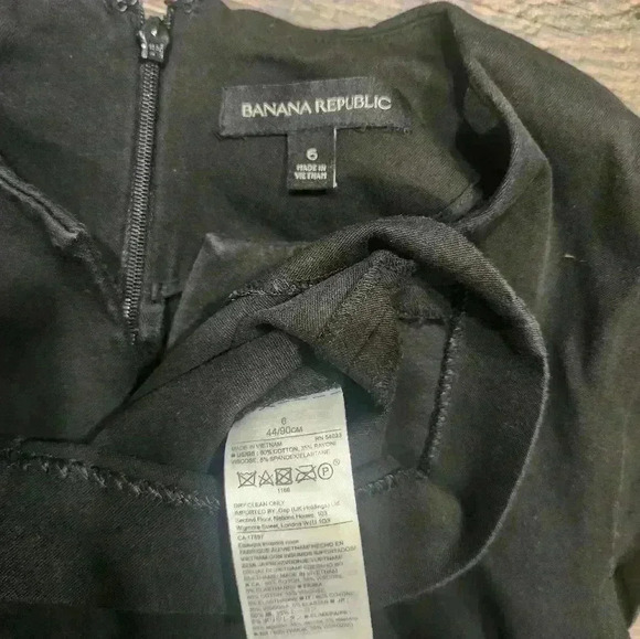 Banana Republic Black Denim Dress Size 6 Cotton Blend Back Zip - Picture 4 of 7